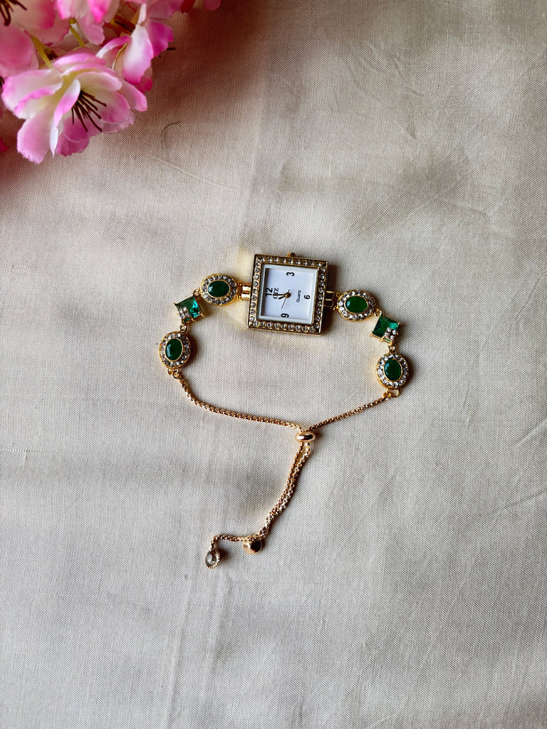 Emerald Regal Square Bracelet Watch
