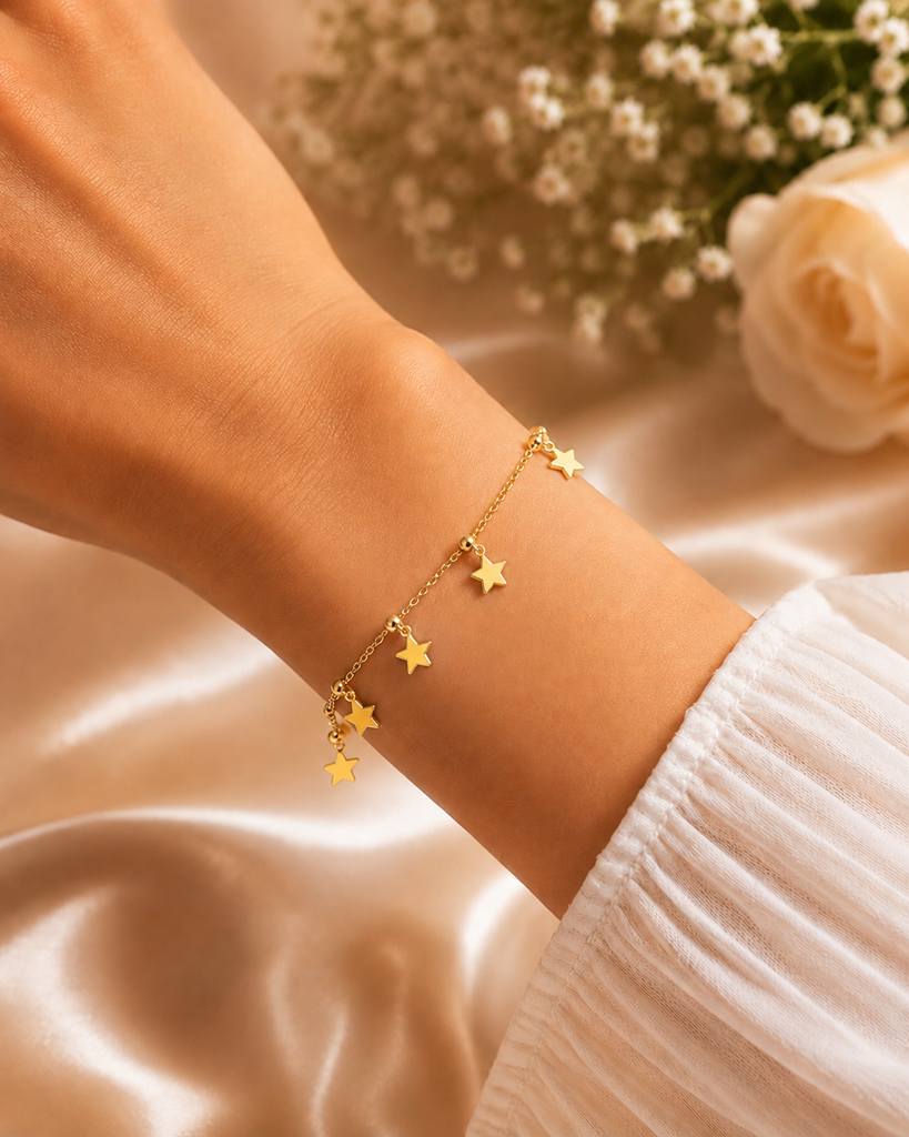 Dainty Gold Star Charm Anti-Tarnish Delicate Bracelet