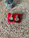 Black Beaded Kundan Drop Earrings