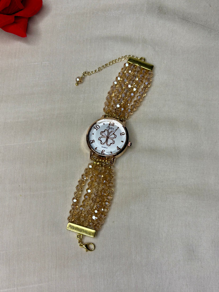 Champagne Crystal Multi-Strand Watch