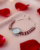 ❤️ Ruby Romance Crystal Bracelet Watch