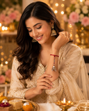 Silver Noor Jhumka Lumba Rakhi