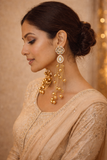 Flower Kundan Kashmiri Statement Earrings