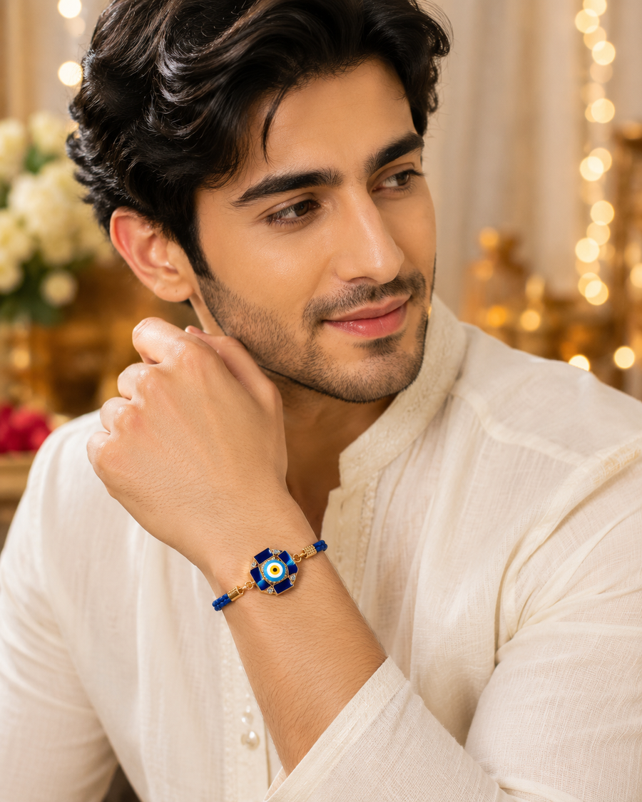 Blue Evil Eye Protection Rakhi Bracelet