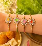 Yellow Pearl Floral Rakhi