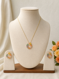 Multicolour Crystal Wreath Pendant Set
