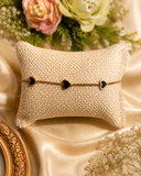 Minimal Gold Black Heart Enamel Anti-Tarnish Chain Bracelet