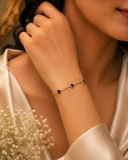Minimal Gold Black Heart Enamel Anti-Tarnish Chain Bracelet