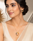 Multicolour Crystal Wreath Pendant Set
