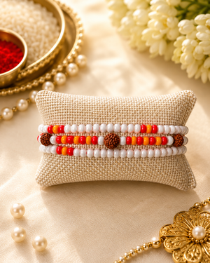 Rudraksha Triple Layer Pearl Rakhi