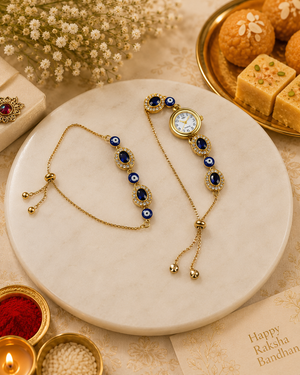 Evil Eye Couple Rakhi & Watch Set