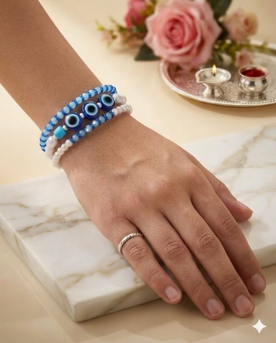 Stacked Evil Eye Bracelet Rakhi
