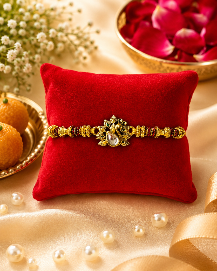 Morpankh Bandhan Kundan Rakhi