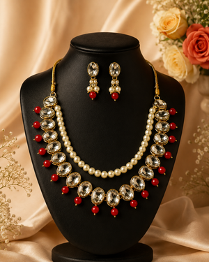 Red Kundan Set
