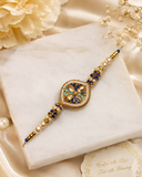 Royal Blue Kundan & Pearl Rakhi