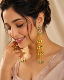 Green Kundan Statement Kashmiri Earrings