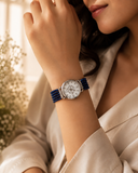 Denim Blue Beaded Bracelet Watch