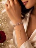 ⁠Purple Crystal Stone Adjustable Bracelet