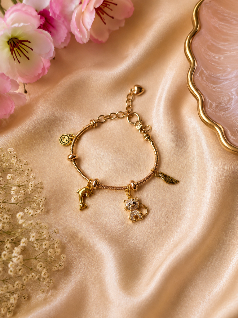 Anti Tarnish Bracelet Chain with Charms