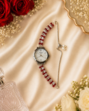 ❤️ Ruby Romance Crystal Bracelet Watch