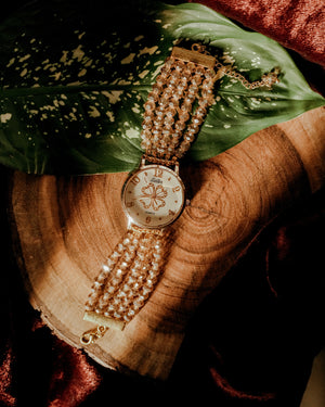Champagne Crystal Multi-Strand Watch