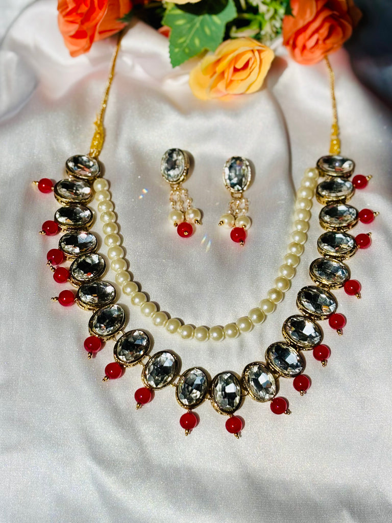 Red Kundan Set