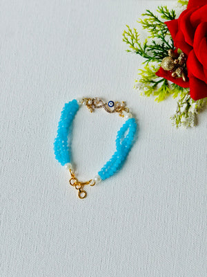 Blue Infinity Evil Eye Crystal Bracelet