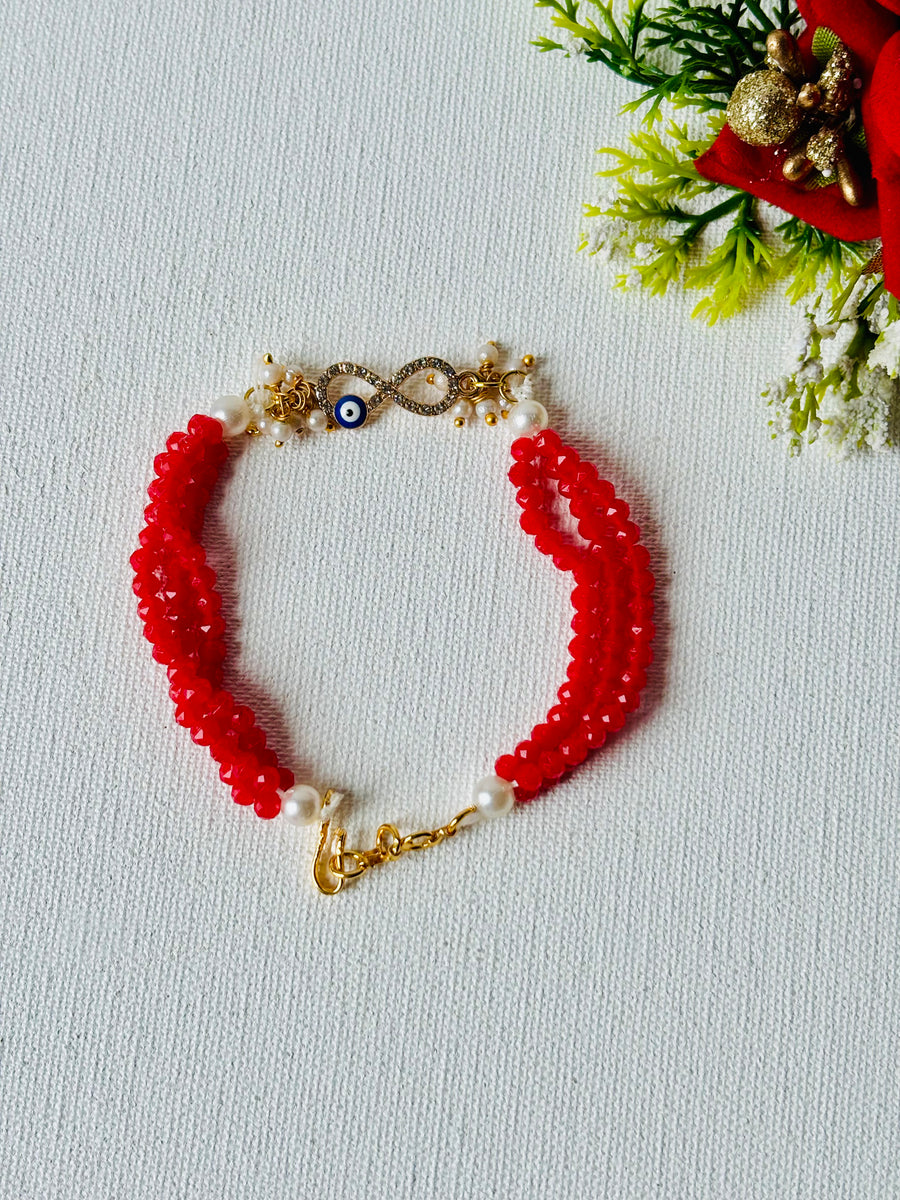 Red Infinity Evil Eye Bracelet