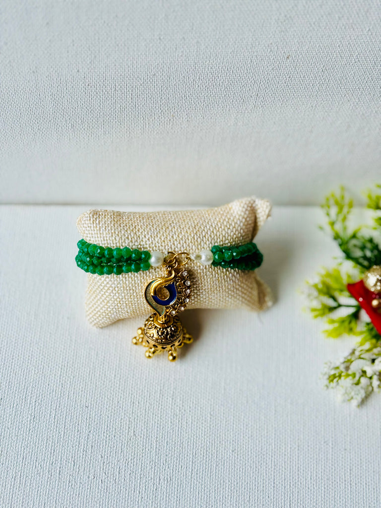 Crystal Chain Jhumka Bracelet