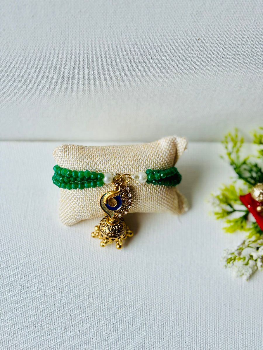 Crystal Chain Jhumka Bracelet