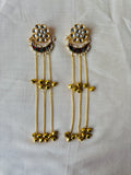 Golden Kundan Meenakari Kashmiri Earrings