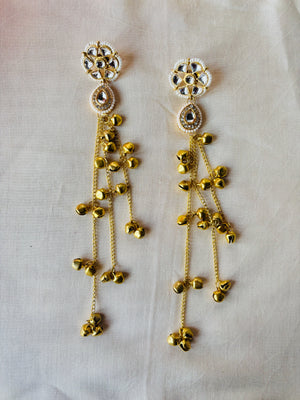Flower Kundan Kashmiri Statement Earrings