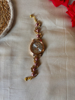 Rose Gold Pearl Bracelet Watch