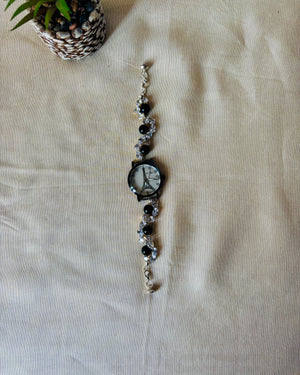 🖤 Parisian Black Crystal Bracelet Watch