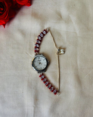 ❤️ Ruby Romance Crystal Bracelet Watch