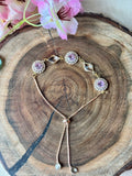 ⁠Purple Crystal Stone Adjustable Bracelet