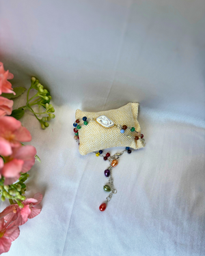 Mother Of Pearl Pendant with Coloured Chain