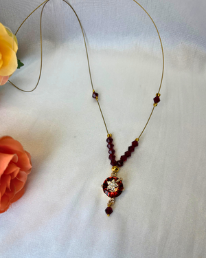 Maroon AD Pendant Invisible Necklace