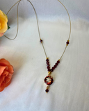 Maroon AD Pendant Invisible Necklace