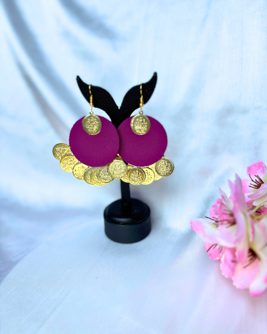 Purple Lakshmi Charm earrings